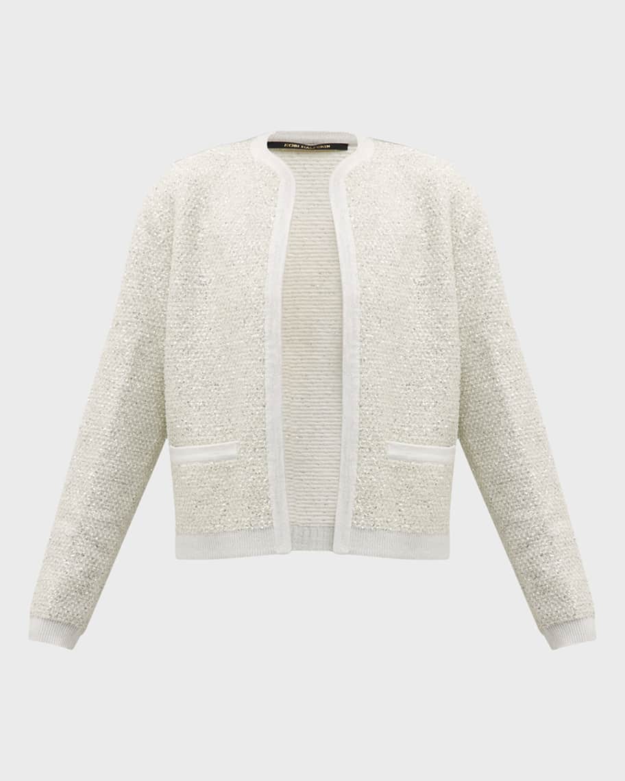 Image 2 of 6: Penelope Open-Front Sequin Sweater