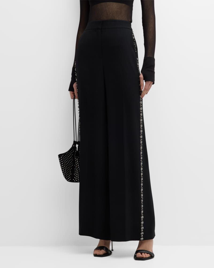 Kobi Halperin Rosie Crystal Straight-Leg Pants | Neiman Marcus