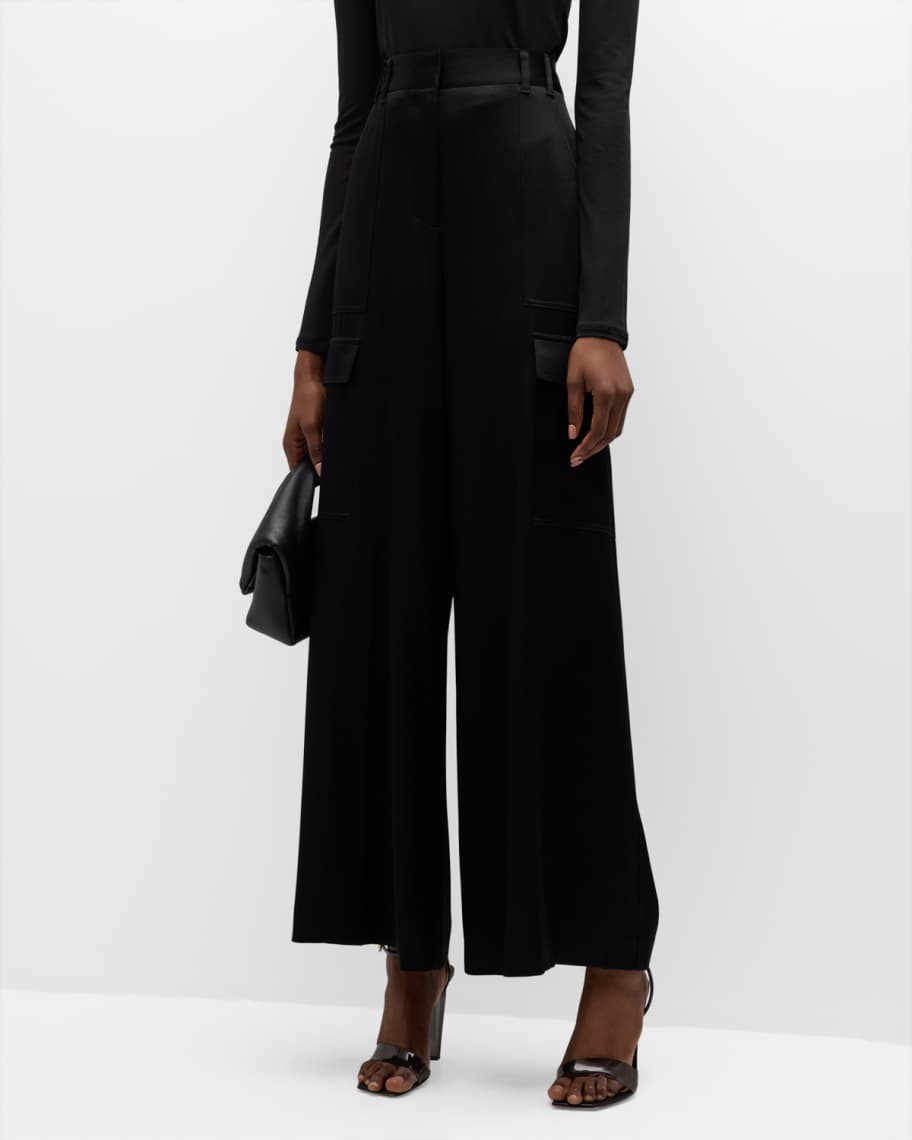 Kobi Halperin Parker High-Rise Wide-Leg Satin Pants | Neiman Marcus