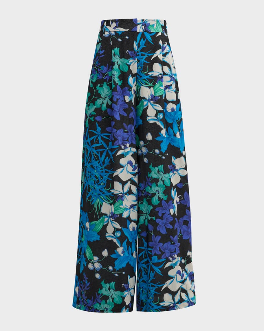 Image 1 of 6: Hadley High-Rise Wide-Leg Floral-Print Pants