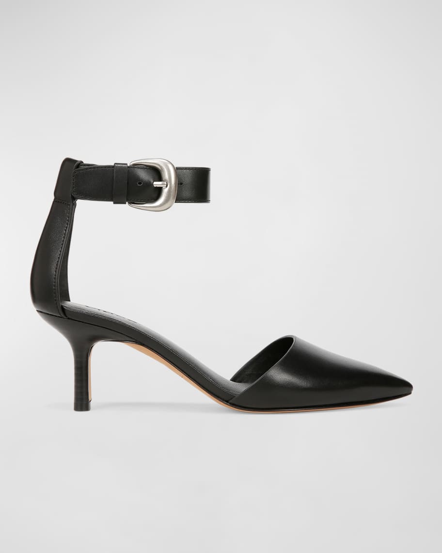 Vince Perri Leather Ankle-Strap Pumps | Neiman Marcus