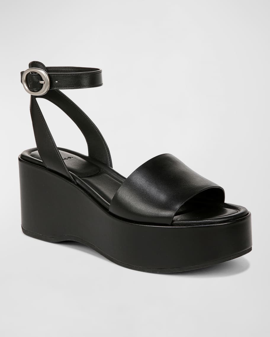 Image 3 of 4: Phillipa Leather Ankle-Strap Platform Sandals
