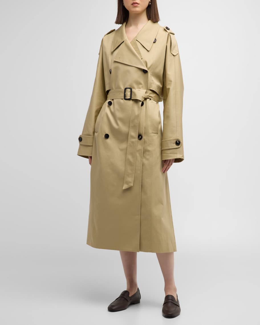 Co Belted Double-Breasted Trench Coat | Neiman Marcus