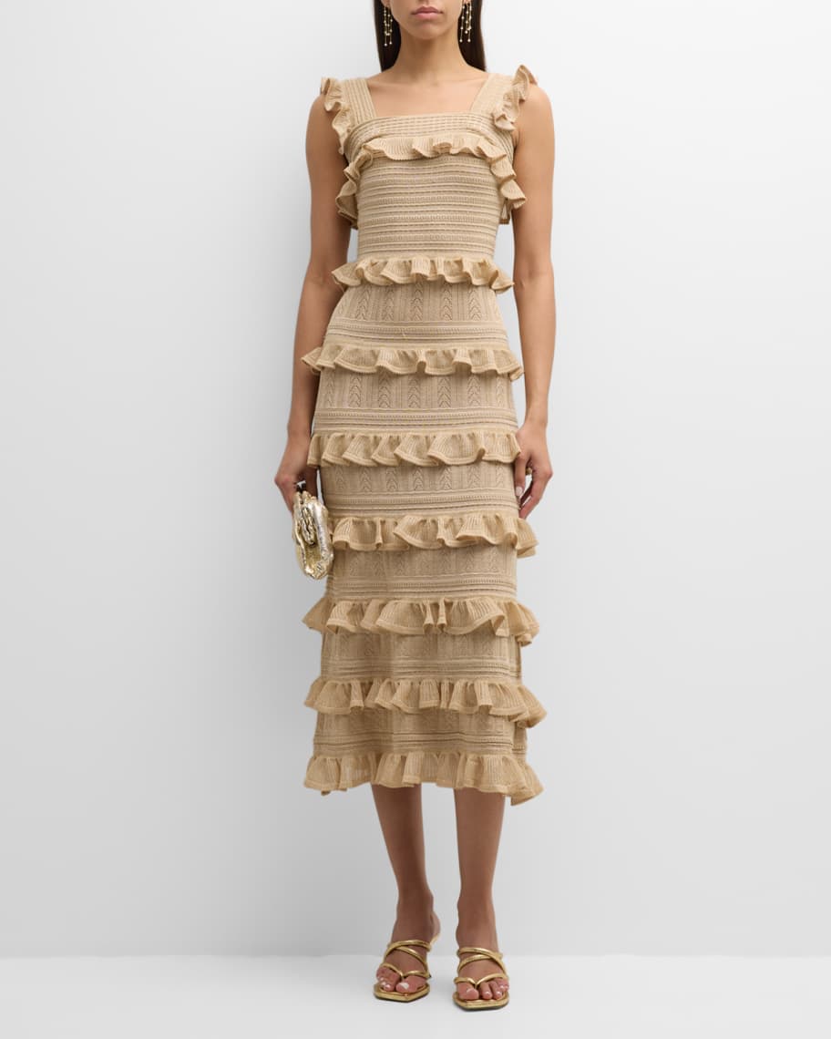 Zimmermann Matchmaker Ruffle Knit Midi Dress Neiman Marcus