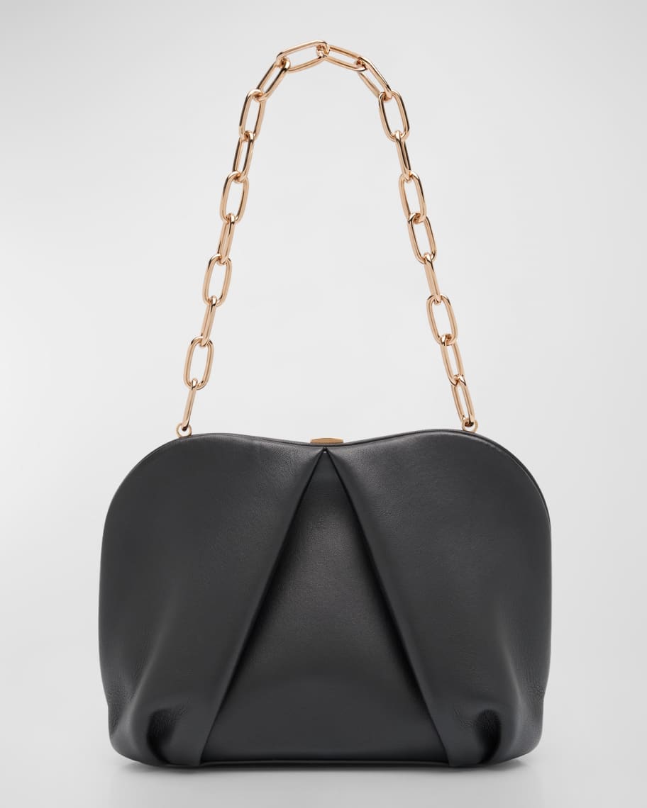 Pre-owned Carolina Herrera Leather Clutch Bag In Gold