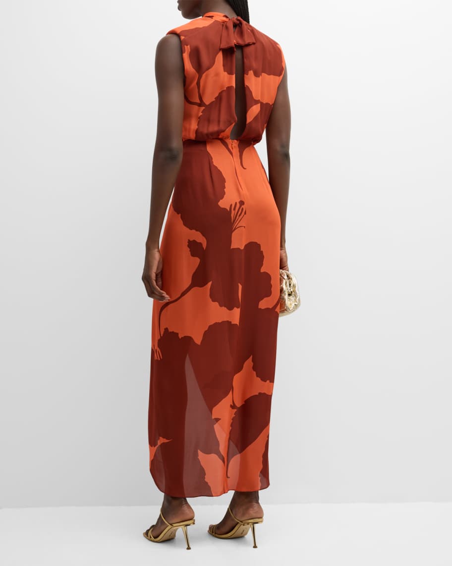 Image 3 of 6: Red Inspiring Vistas Crossover Sleeveless Maxi Dress