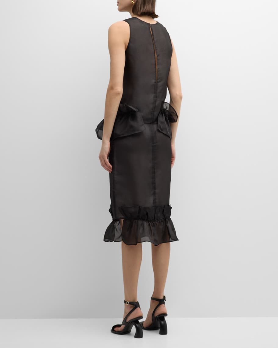Image 3 of 6: Ruffle Frill Silk Pencil Skirt