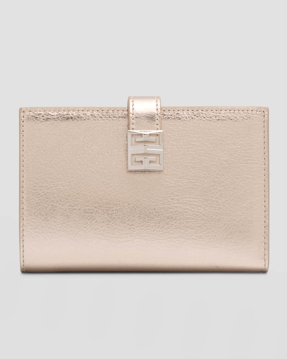 Givenchy 4G Card Holder in Metallized Leather | Neiman Marcus