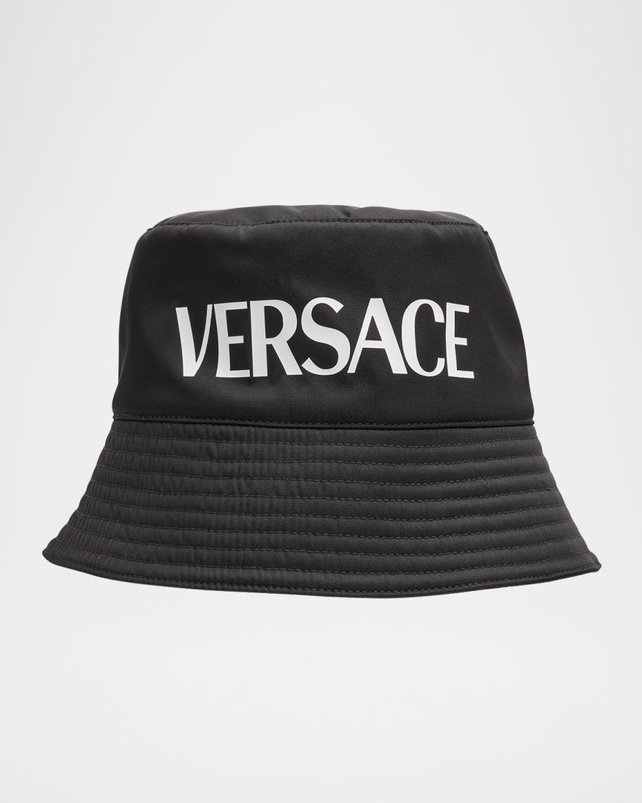 Versace Black Bucket Hat with White Embroidery Versace Jeans Couture Black and White Embroidered Logo  main image 2