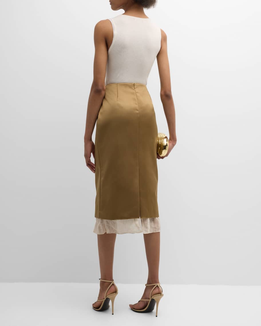 Image 3 of 6: Fannie Midi Skirt with Ruffle Trim