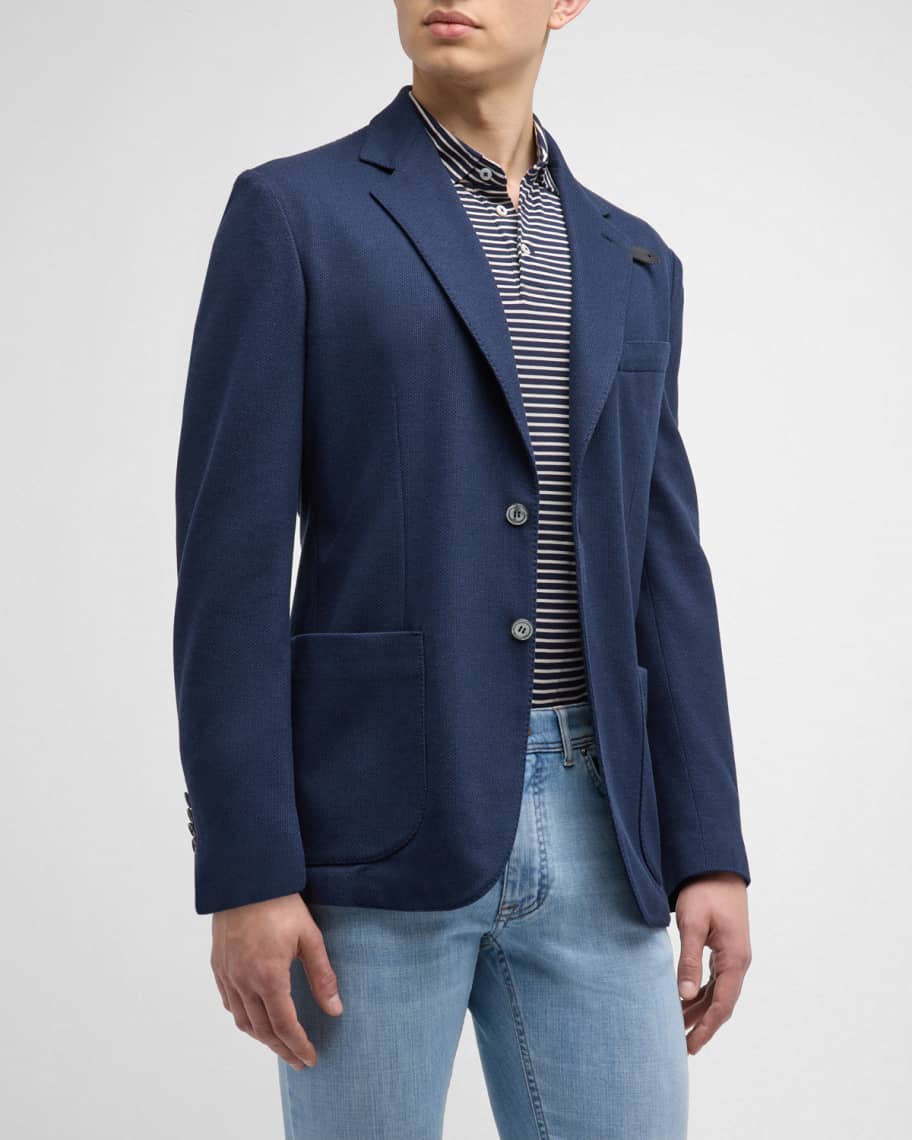 Brioni Men's Pique Knit Two-Button Blazer | Neiman Marcus