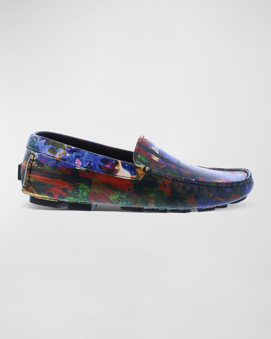 Robert Graham Men s Apres Ski Printed Leather Drivers Neiman Marcus