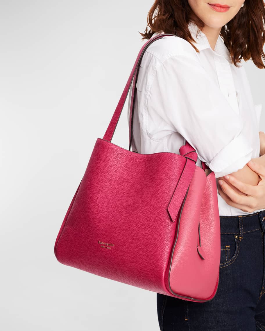 kate spade new york knott large pebbled leather shoulder bag