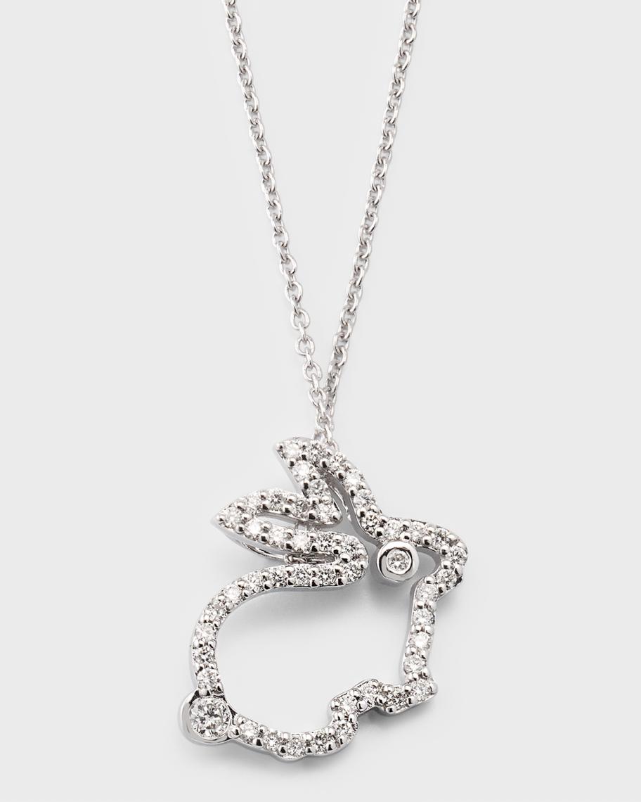 Roberto Coin 18K White Gold Diamond Bunny Pendant Necklace | Neiman Marcus