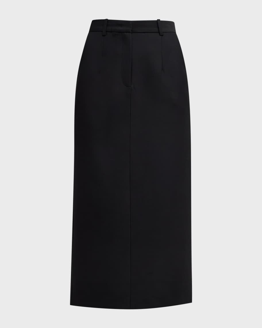Image 2 of 6: High-Waist Tailored Midi Pencil Skirt