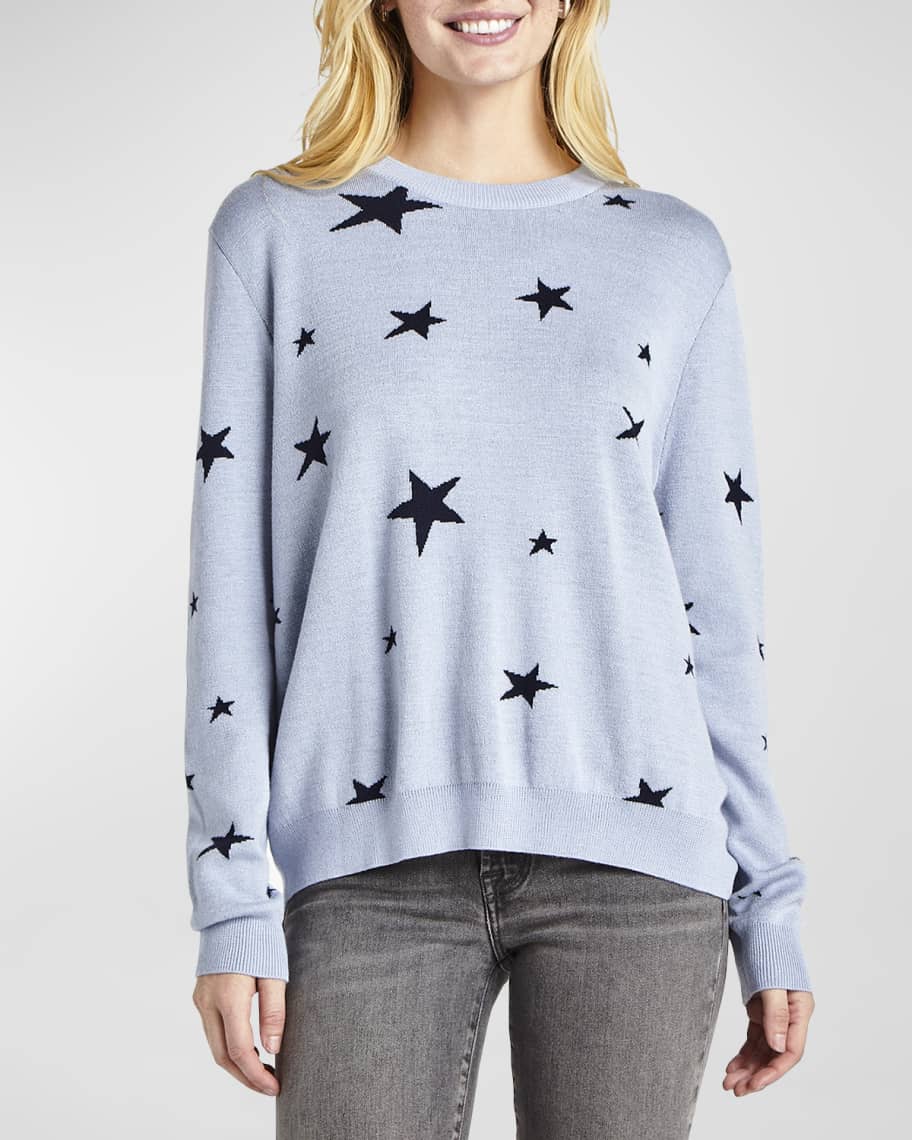 Splendid Natalie Drop Shoulder Star Sweater Neiman Marcus