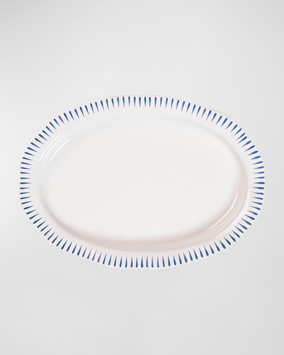 Juliska Sitio Stripe Delft Blue Serving Tray, 17"