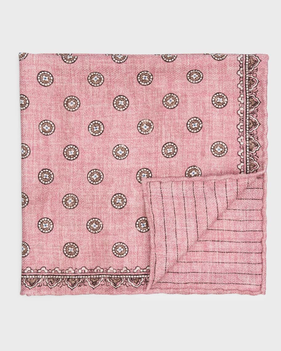 Brunello Cucinelli Men's Silk Double-Faced Pocket Square | Neiman Marcus