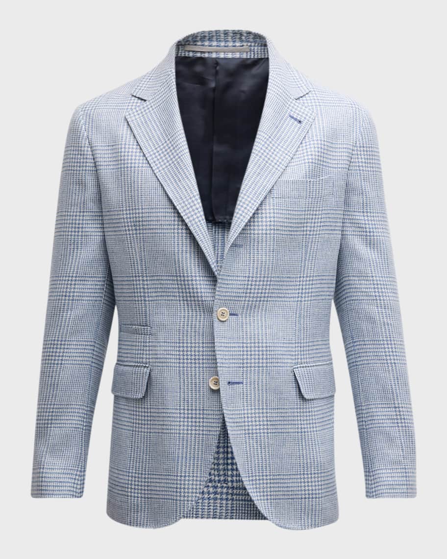 Mens glen on sale plaid blazer