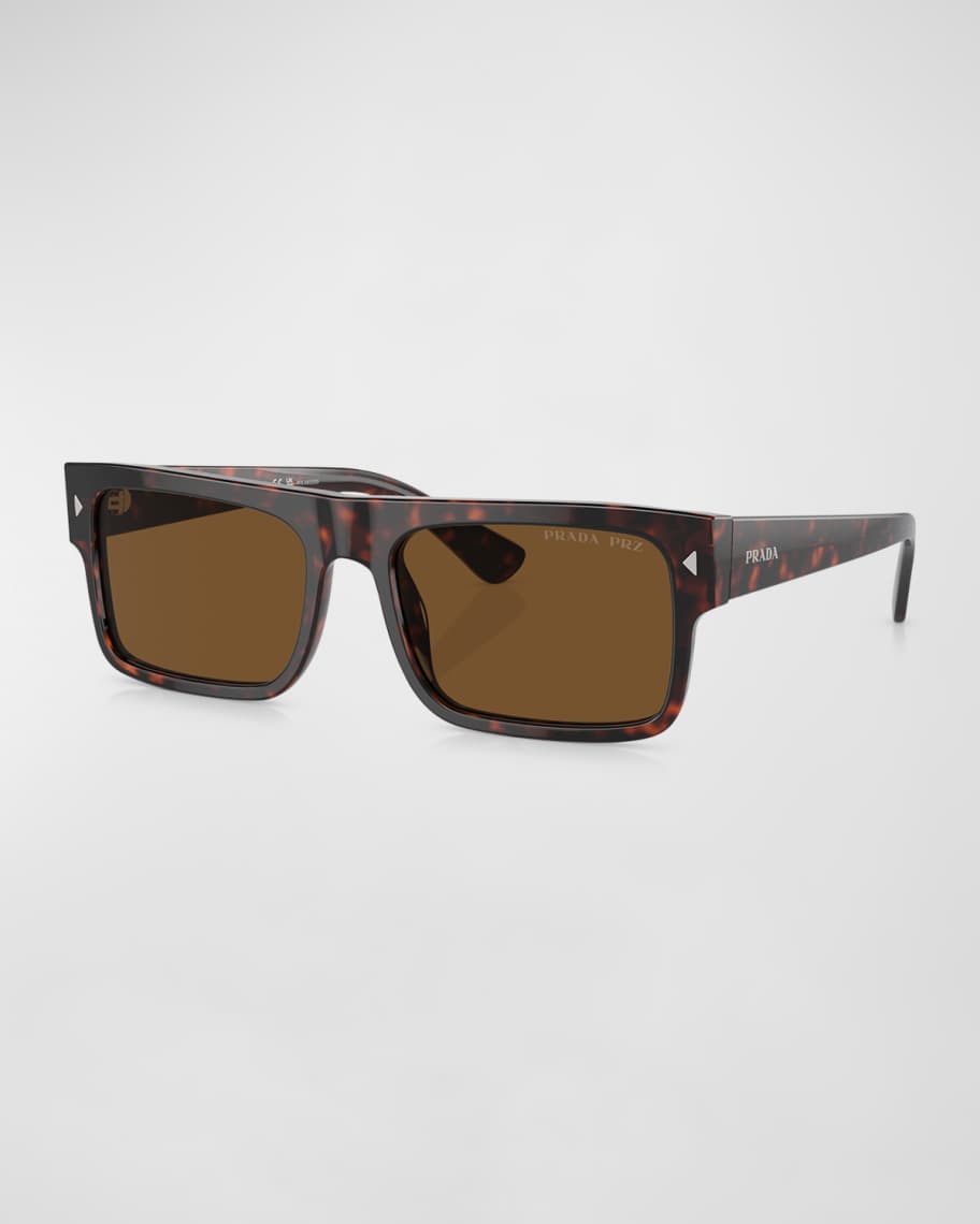 Prada Men's Acetate Rectangle Sunglasses | Neiman Marcus
