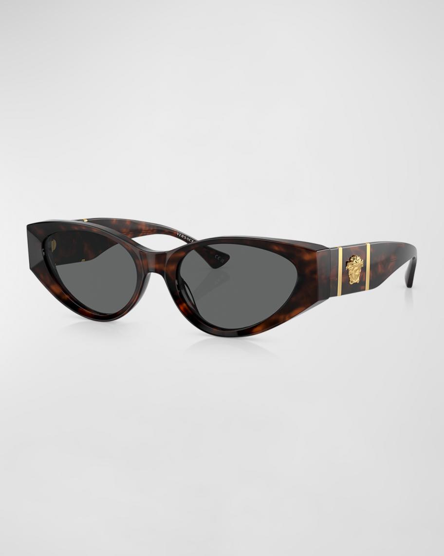 Versace Medusa Beveled Acetate Cat-Eye Sunglasses | Neiman Marcus