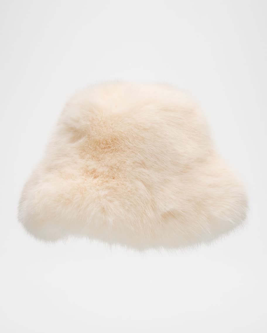 Adrienne Landau Faux Fox Fur Bucket Hat | Neiman Marcus