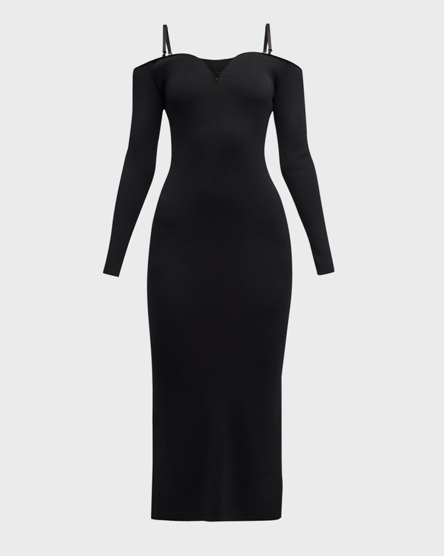 Image 2 of 6: I Feel Love Long-Sleeve Bodycon Midi Dress