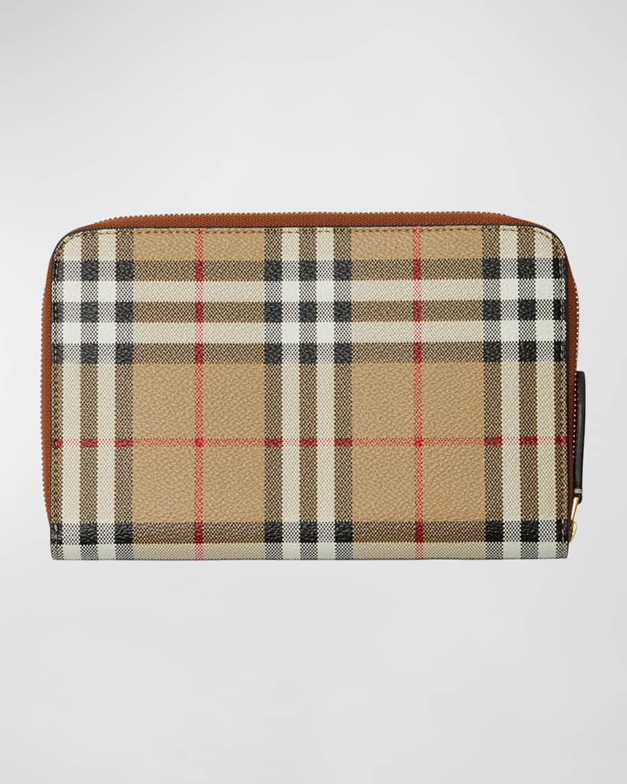Burberry Check Zip-Around Continental Wallet | Neiman Marcus