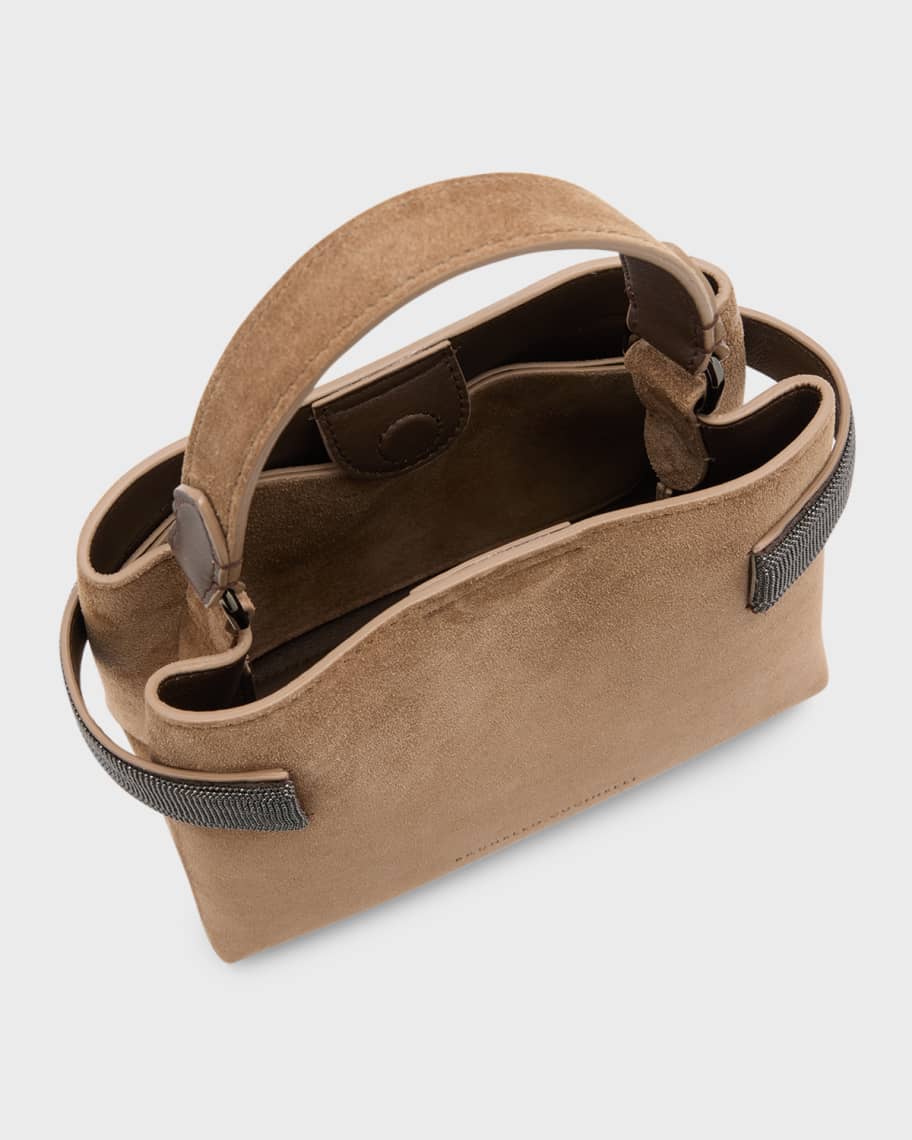 Image 3 of 4: East-West Monili Suede Top-Handle Bag