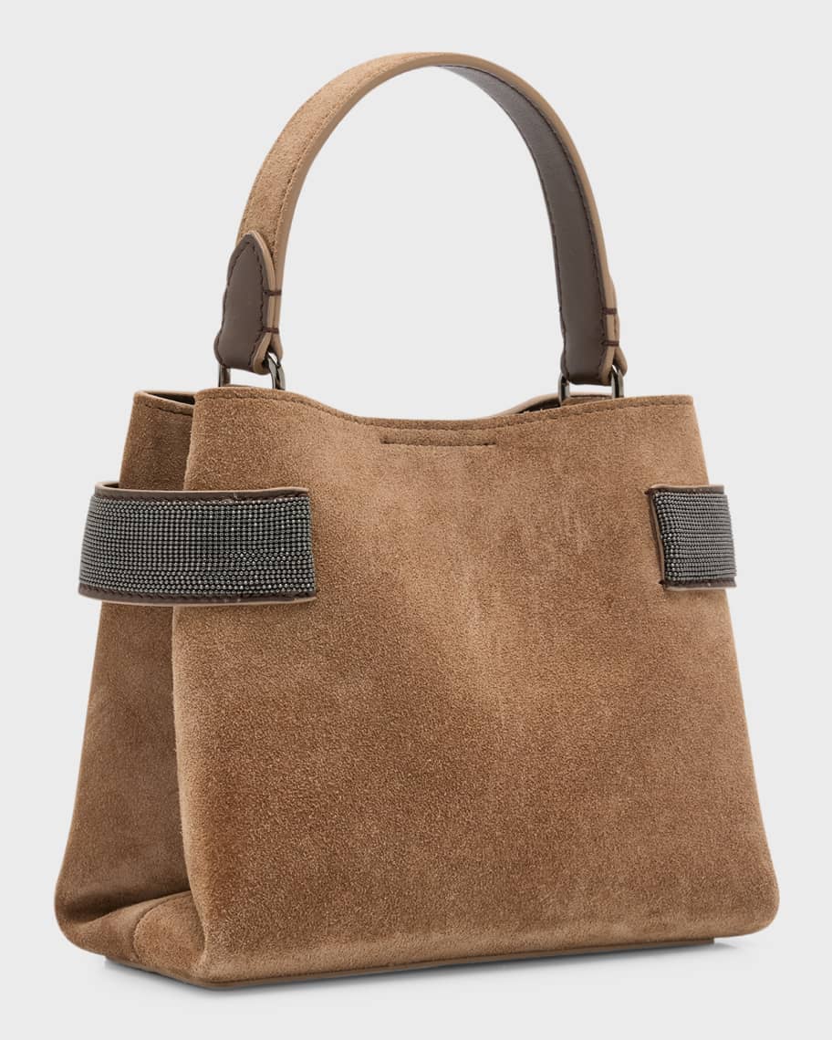 Image 2 of 4: East-West Monili Suede Top-Handle Bag