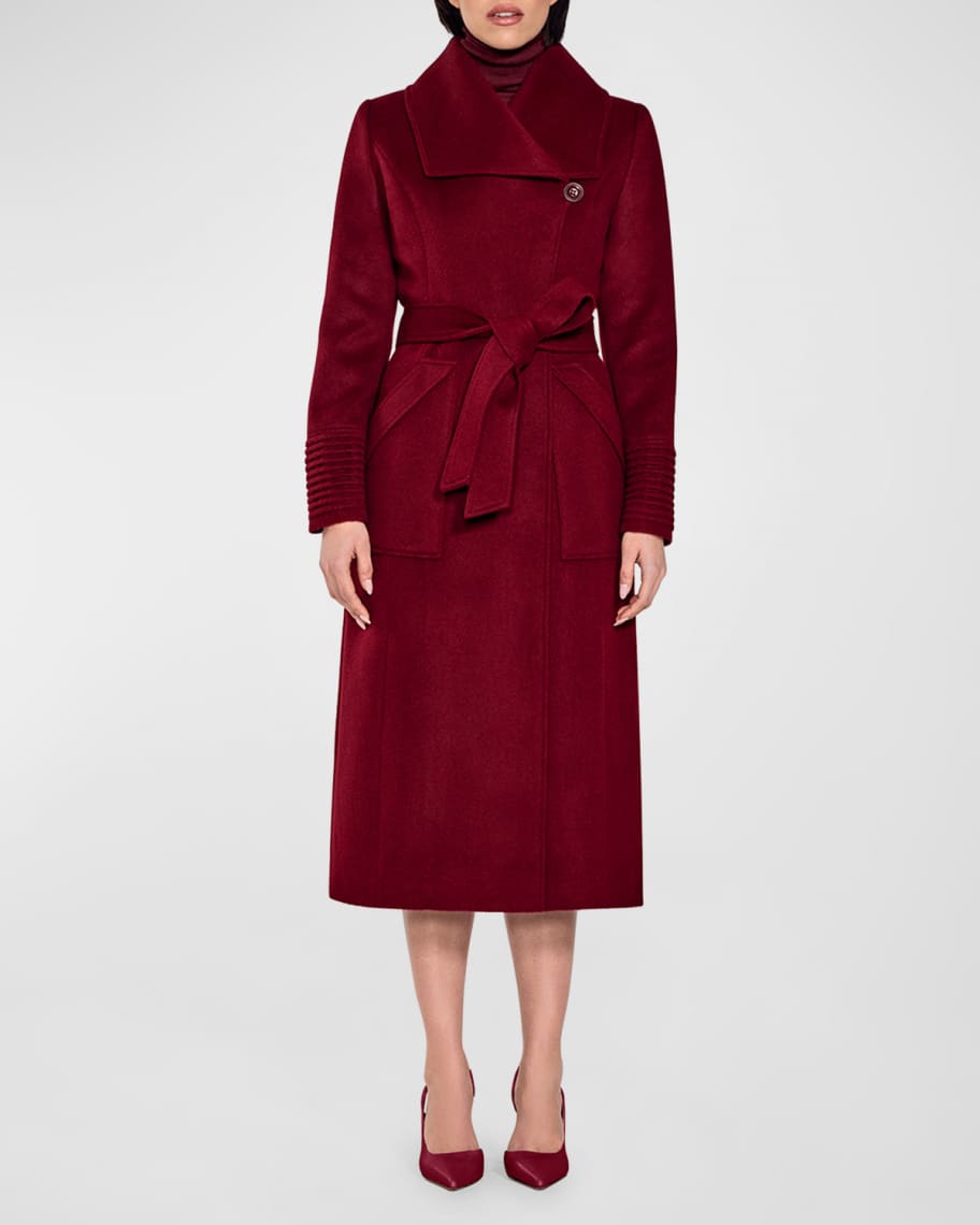 Sentaler Long Wide-Collar Wrap Coat | Neiman Marcus