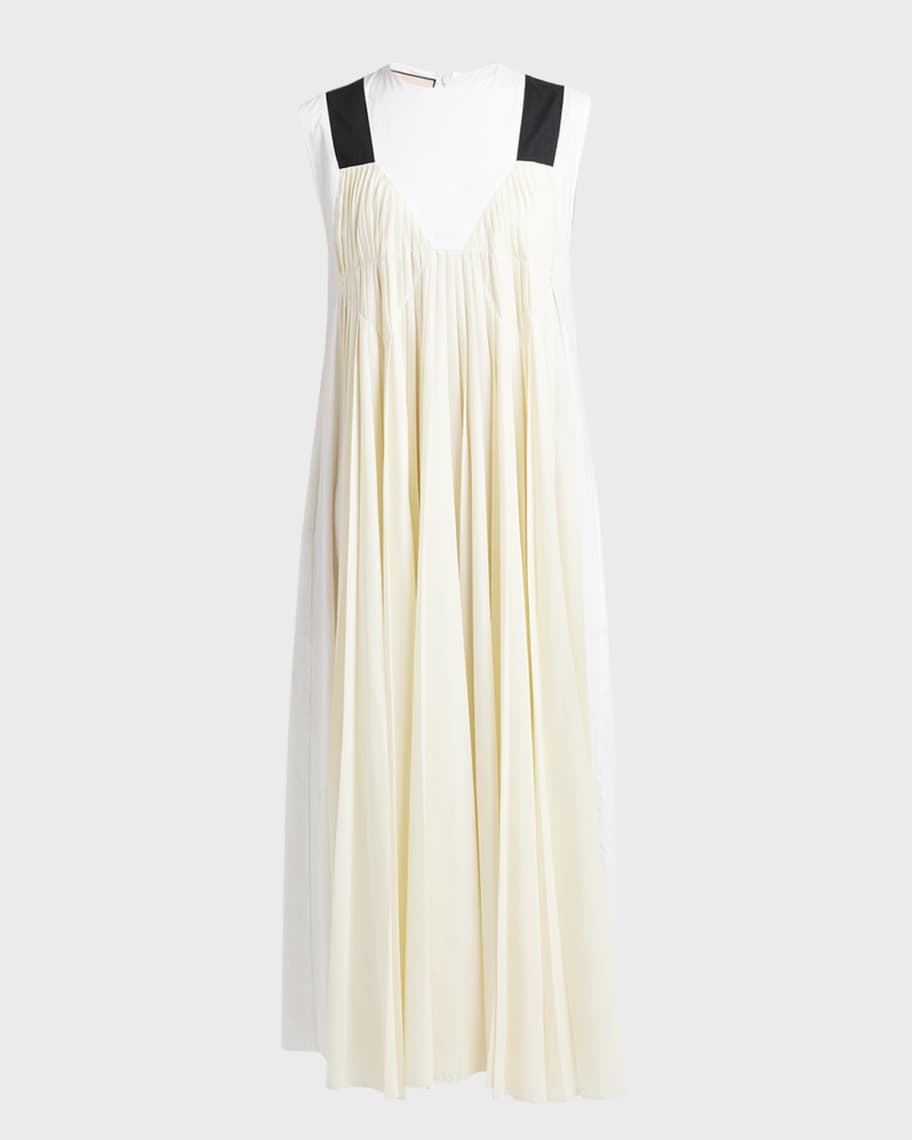 Image 2 of 6: Colorblock Pleated Maxi Dress