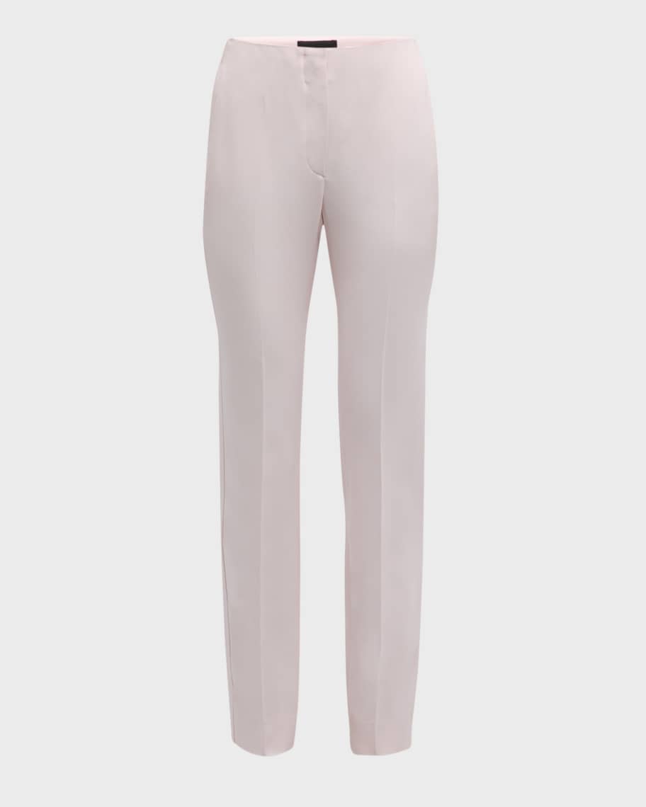 Emporio Armani High-Rise Straight-Leg Crepe Cady Trousers | Neiman