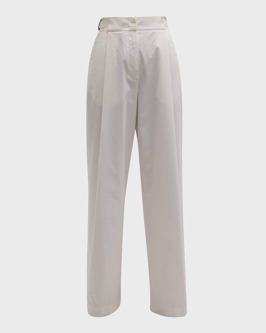 Emporio Armani Beige High Waist Straight Chino Trouser Pants
