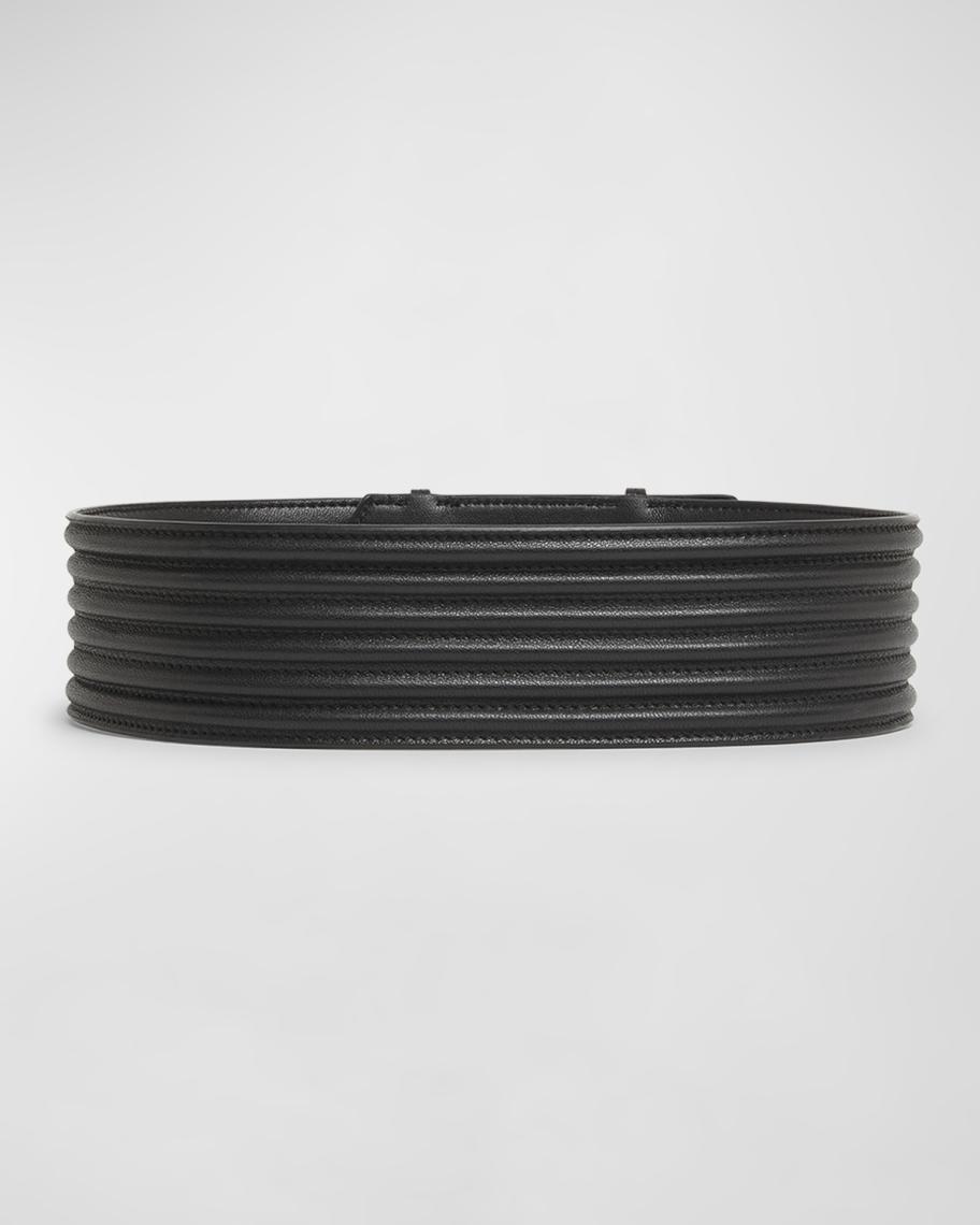 Alaia Padded Belt Padded leather belt in black - Alaia | Mytheresa main image 3