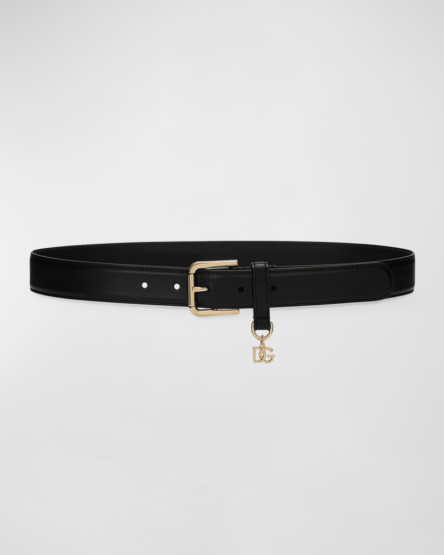 Dolce & Gabbana Brown Solid Leather Brass Buckle Classic Belt main image 0