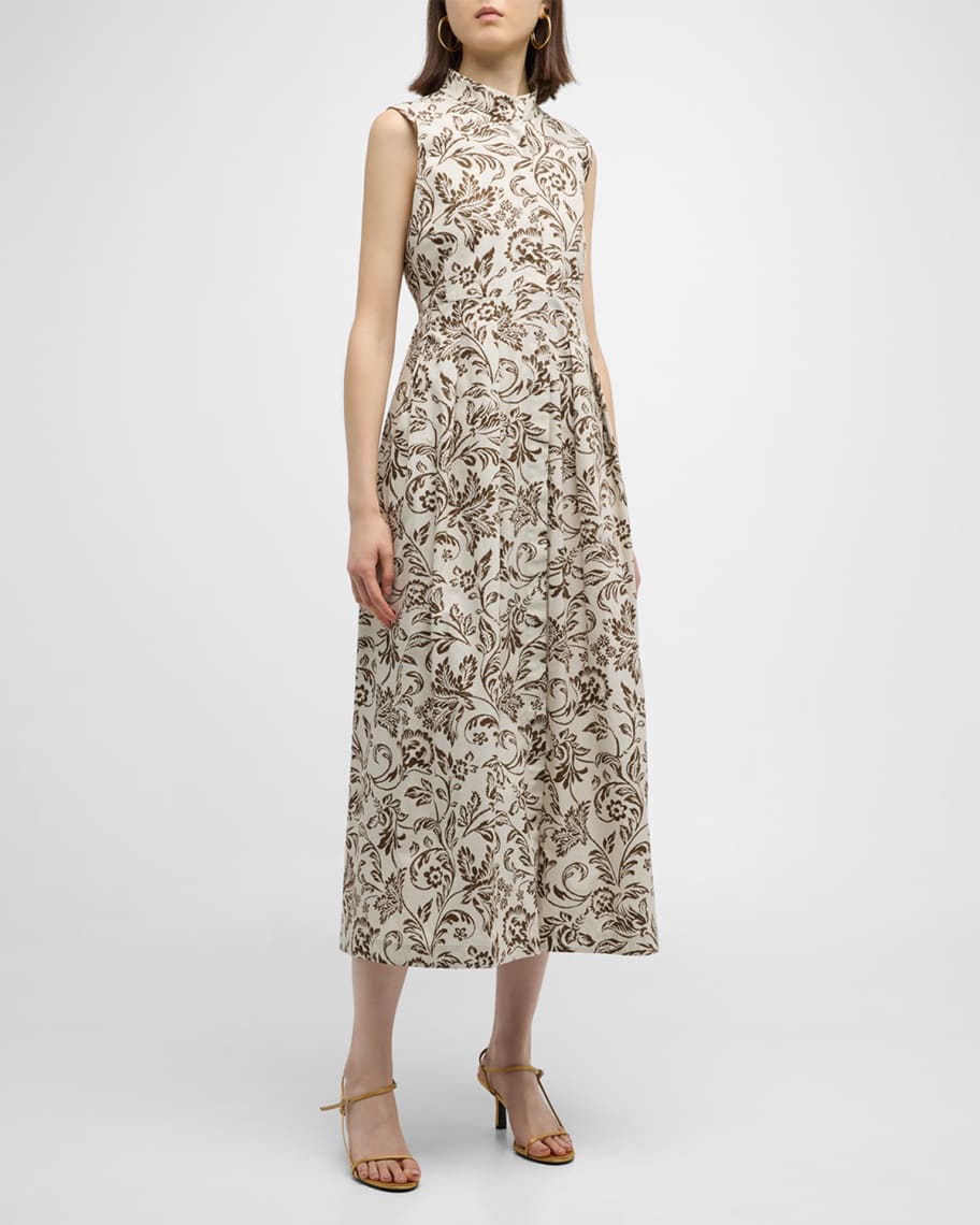MAX MARA ワンピース Floral plisse georgette midi 1035615 Dress The Population Bella Floral Plissé One-Shoulder Maxi