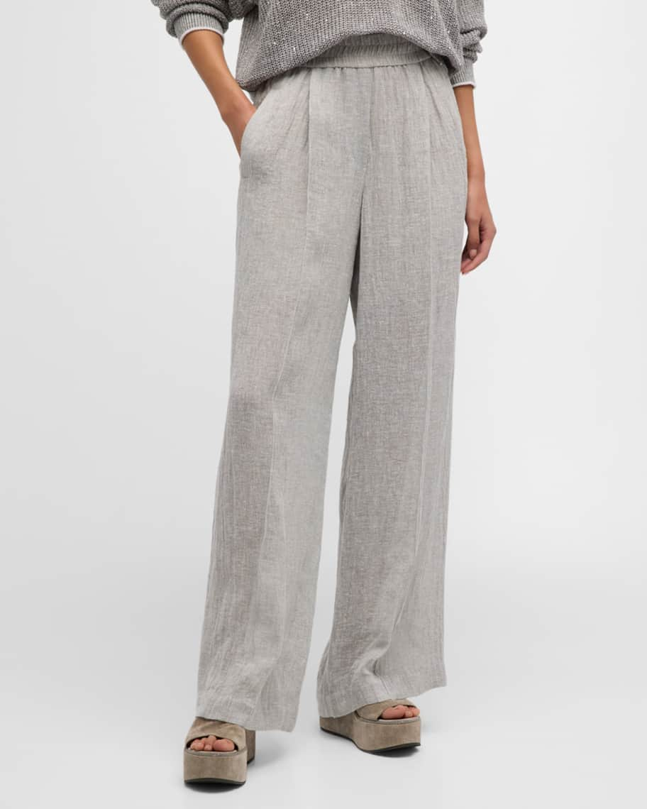 Brunello Cucinelli Kids mélange-effect ribbed-waist track pant - Neutrals