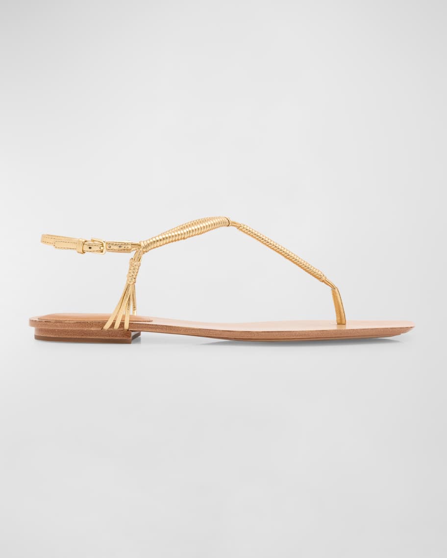 Veronica Beard Amelia Metallic Thong Slingback Sandals | Neiman Marcus