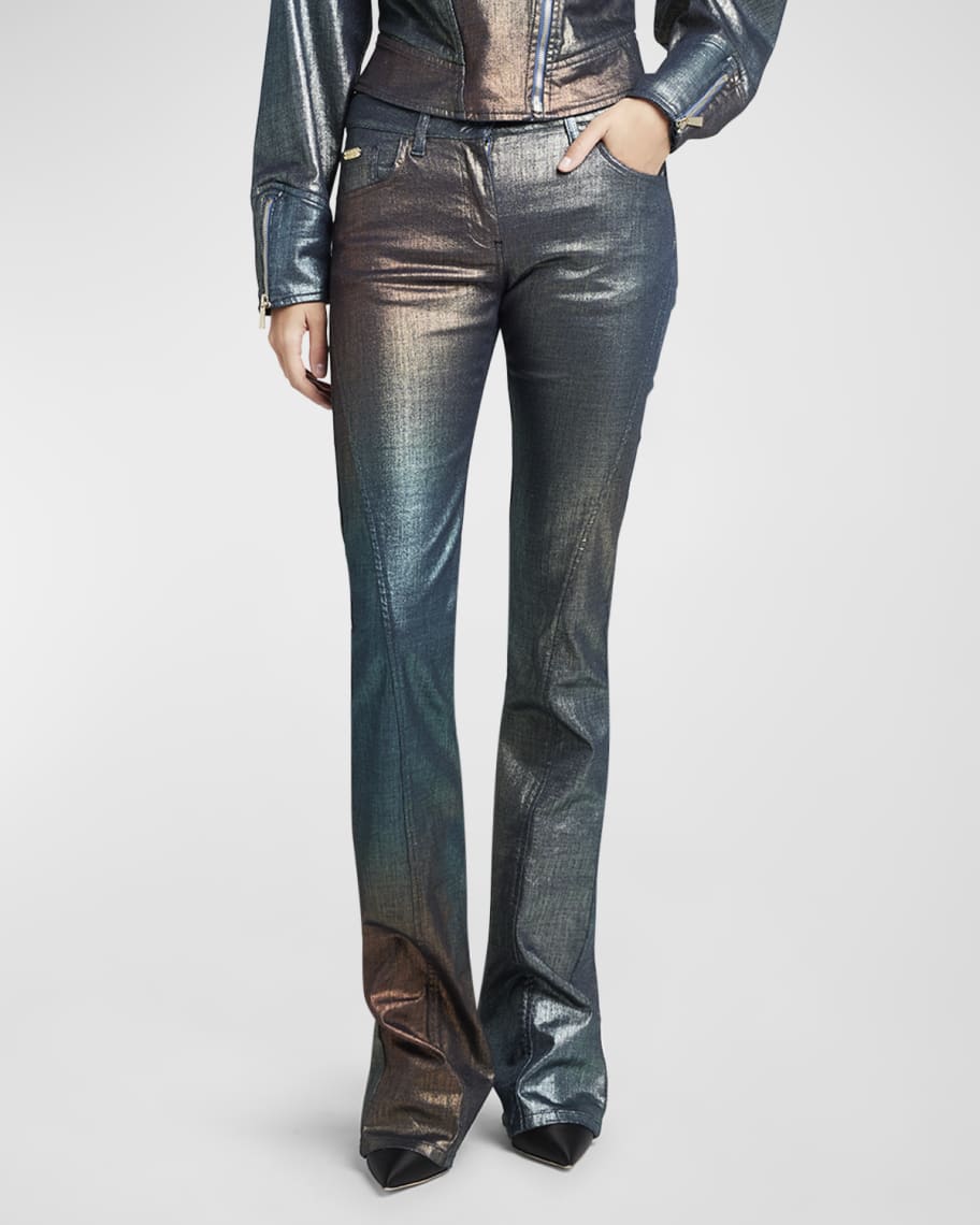 Black Snake Effect Bootcut Pants main image 1