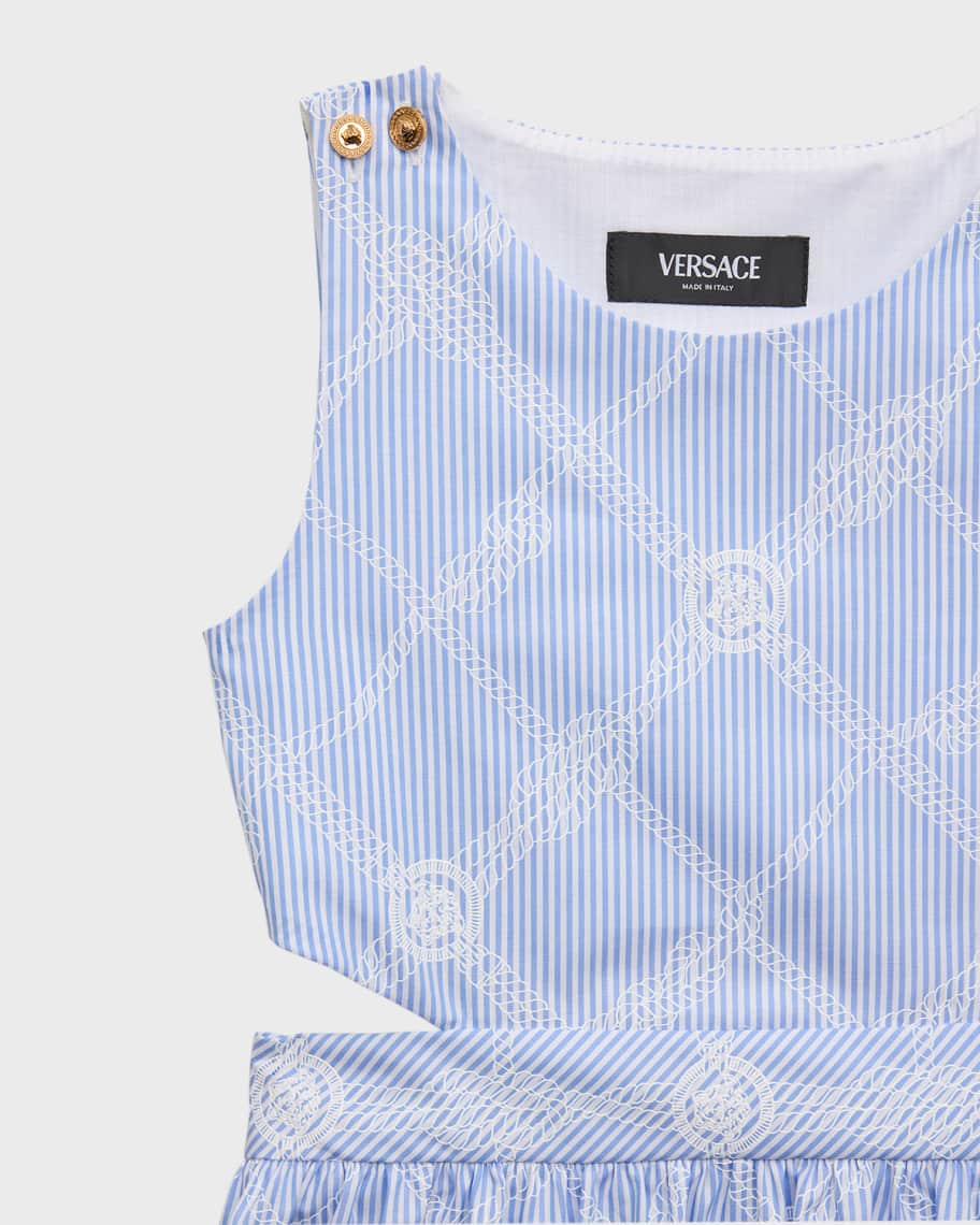 Image 3 of 3: Girl's Sleeveless Pop Stripe Rope Check Dress, Size 4-14