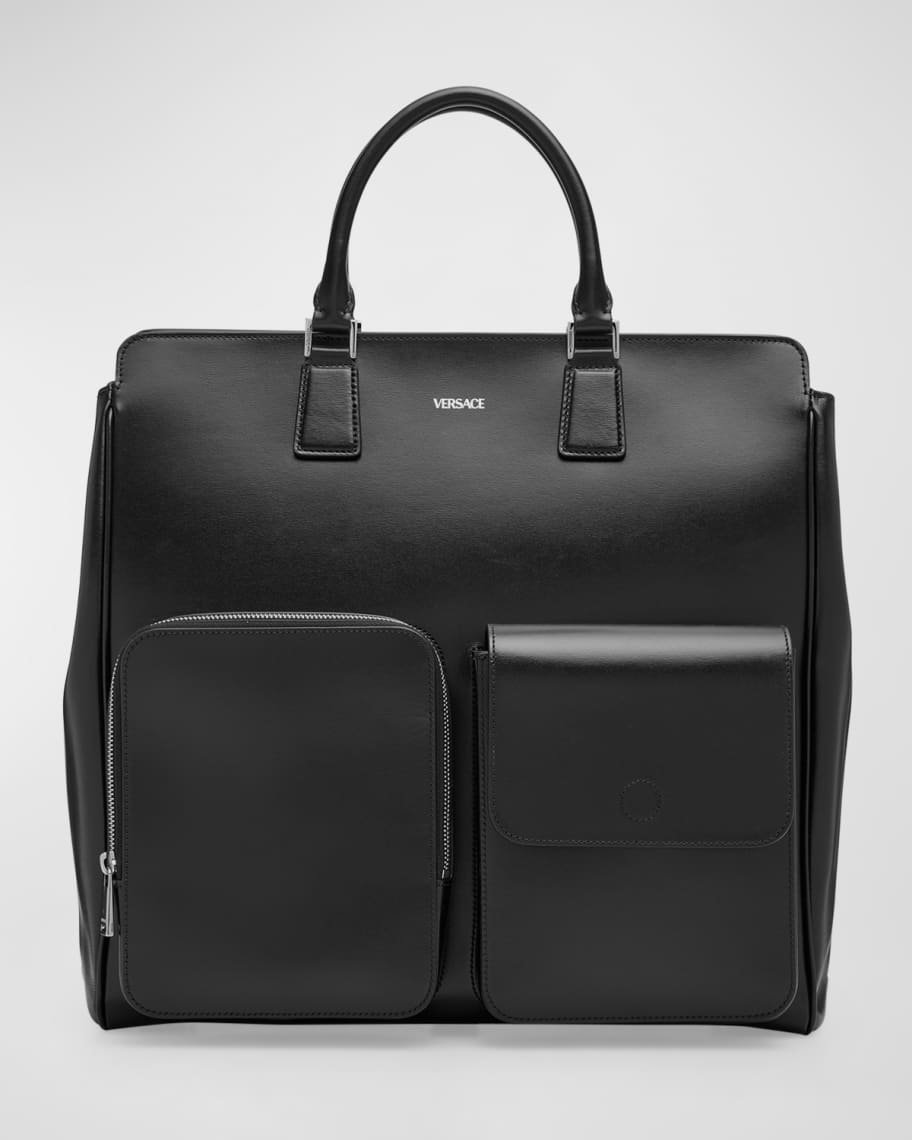 Versace Men's Cargo Leather Tote Bag | Neiman Marcus
