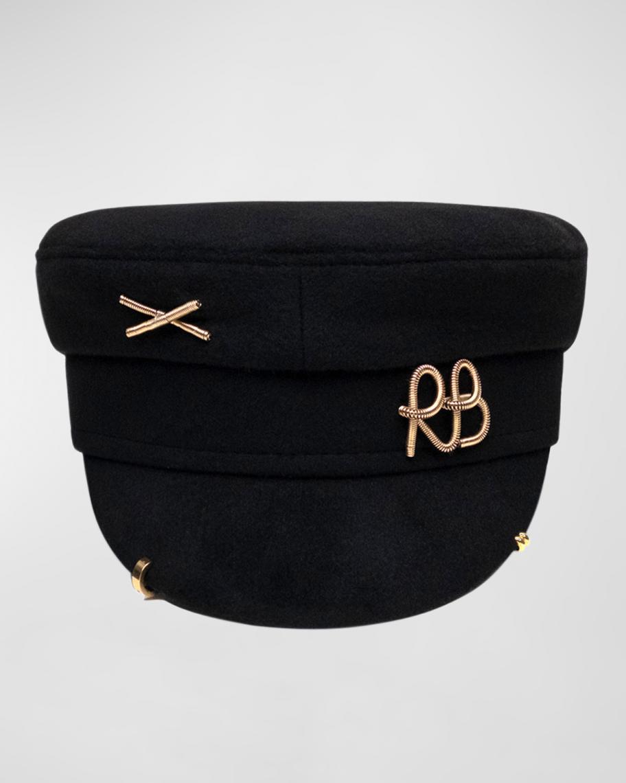 RUSLAN Baginskiy baker hat with Metallic Accents Crystal-embellished Satin Baker Boy Cap • Ruslan Baginskiy  main image 4