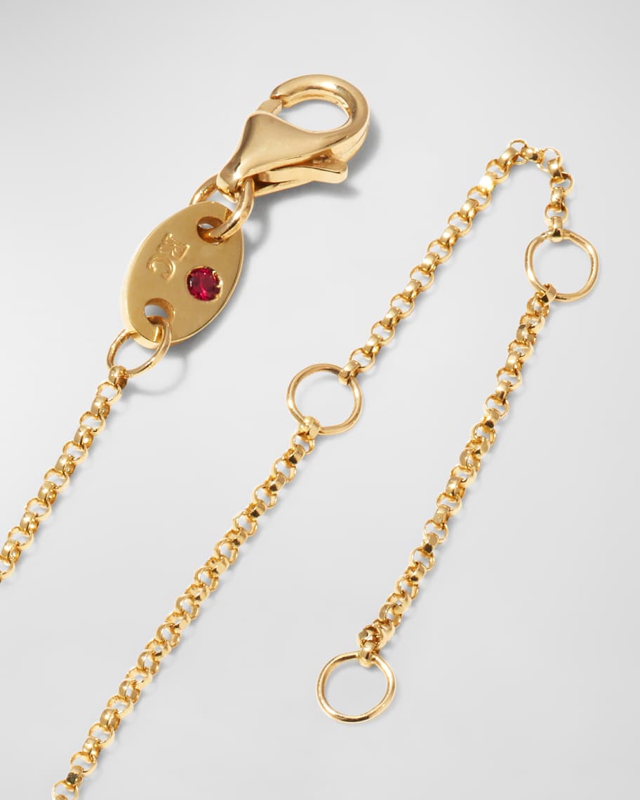 Image 3 of 5: Princess 18K Yellow Gold Diamond Initial Necklace, C