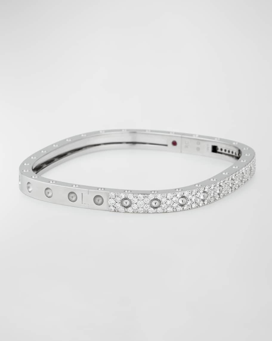 Image 2 of 2: 18K White Gold Pois Moi Pave Diamond Bangle