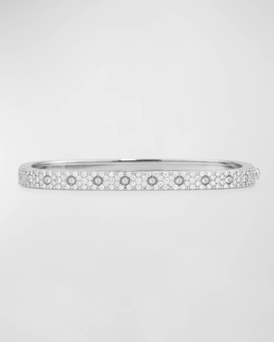 Image 1 of 2: 18K White Gold Pois Moi Pave Diamond Bangle