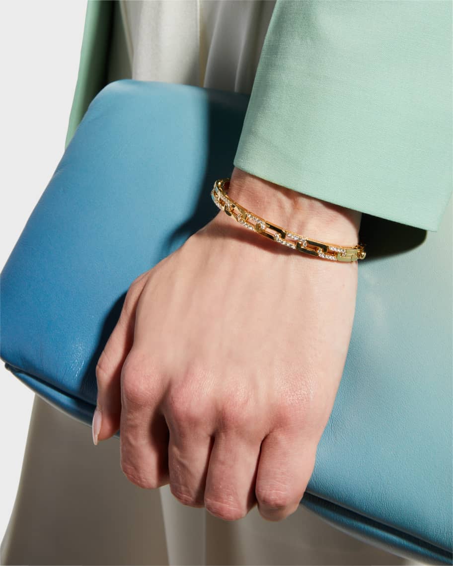 Image 2 of 4: 18K Gold Navarra Diamond Pavé Bangle
