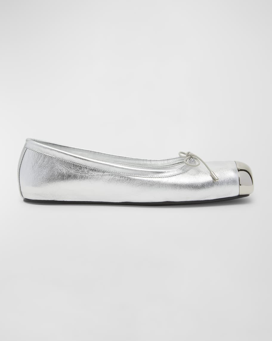 Alice crackled metallic discount leather ballet flat