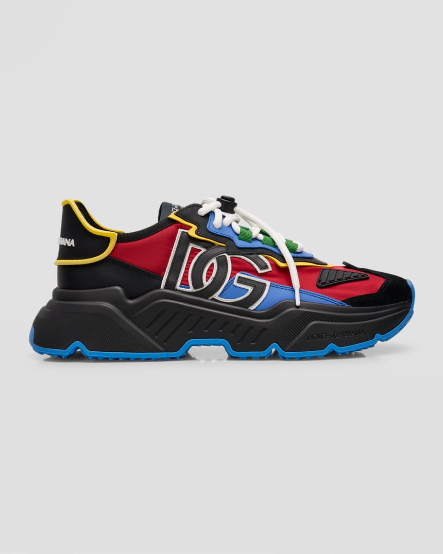 Dolce&Gabbana Men's Airmaster Mixed Media Fashion Sneakers | Neiman Marcus