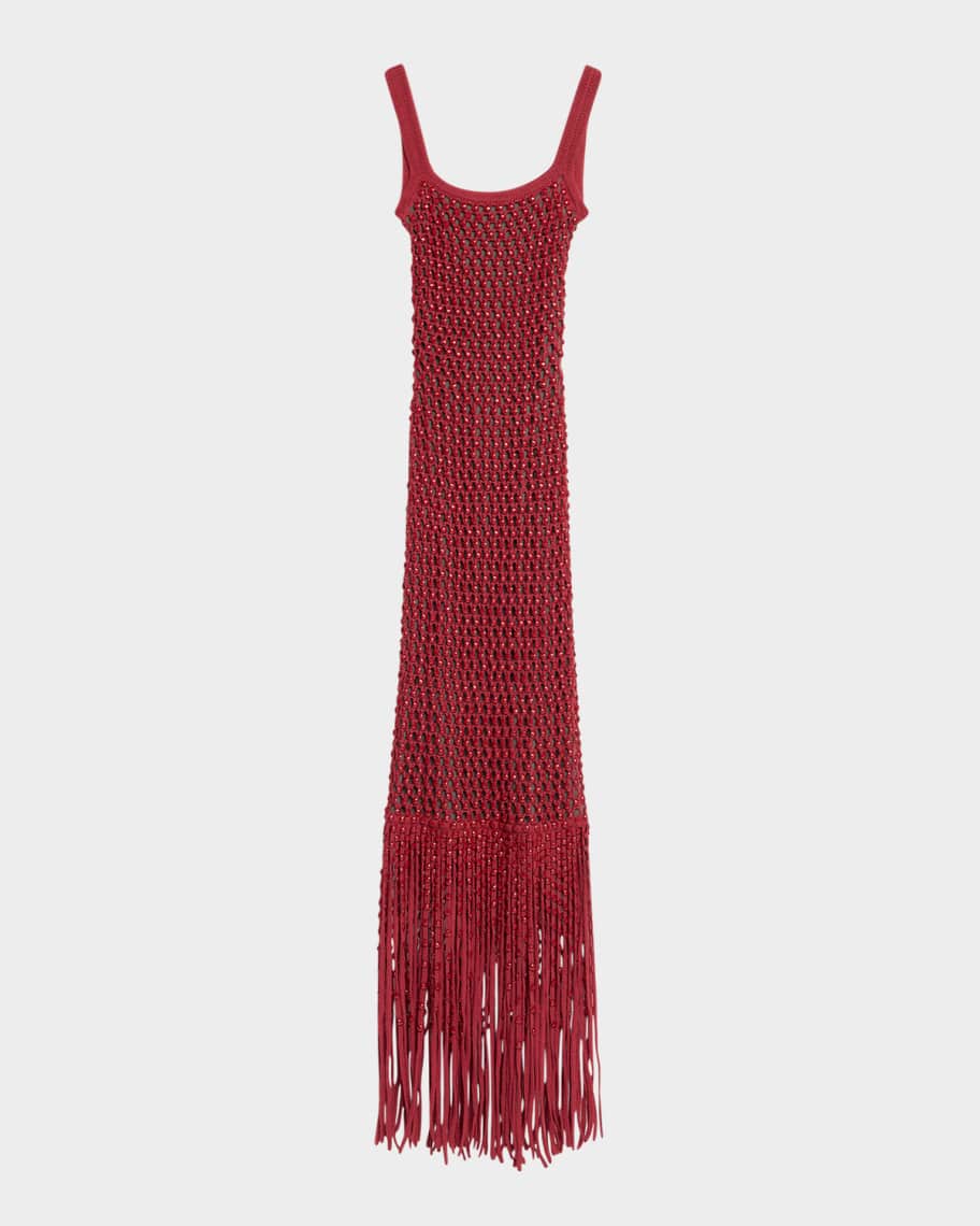 Diotima Gala Backless Crystal Mesh Gown